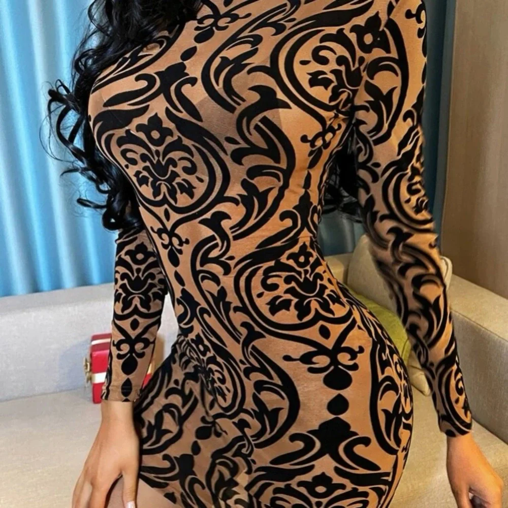 💎Stunning Beautiful Bodycon Sheer Mini dress💎 - Picture 3 of 5